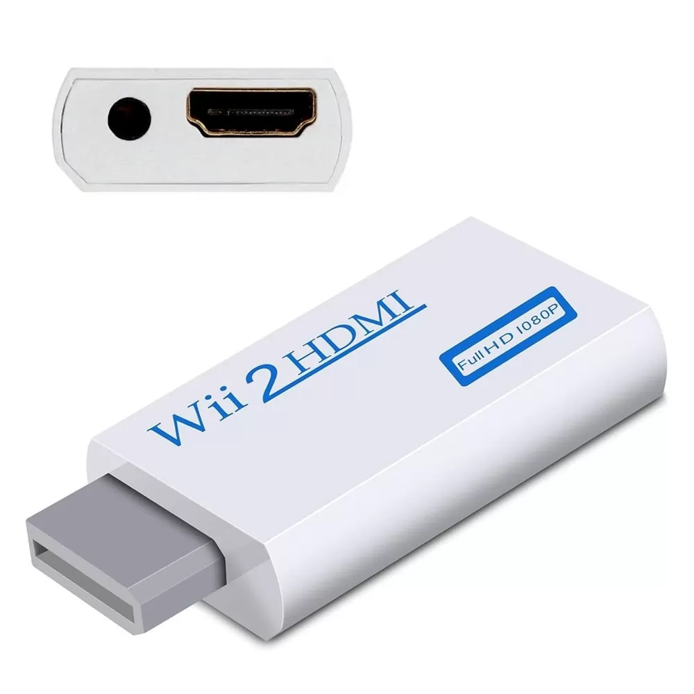 Wii zu HDMI Adapter mit 3,5mm Audioausgang, Wii zu HDMI Konverter für Monitor Beamer Fernseher