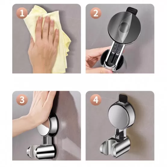 Saugnapf-Duschkopfhalter – Verstellbar, 360° Drehbar, Ohne Bohren Montierbar