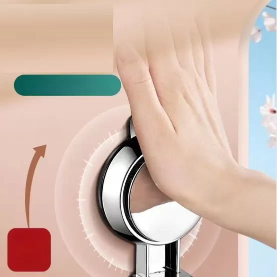Saugnapf Duschkopfhalter – Verstellbar, 360° Drehbar, Abnehmbar Für Badezimmer (Silber)