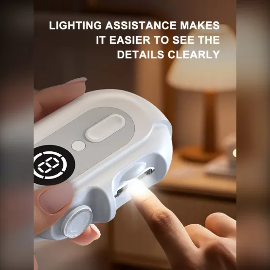 Coupe-Ongles Électrique Rechargeable USB-C - 3 Vitesses, Éclairage LED | Pour Seniors, Voyage & Soins à Domicile - 6