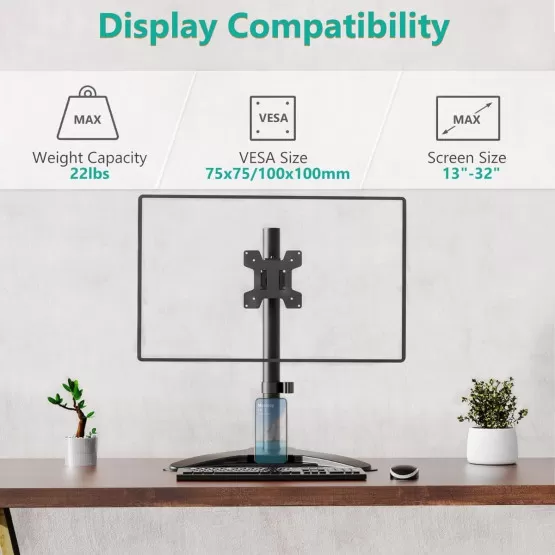 INF Support moniteur sur bureau en fer noir — Support pour écran 13-32